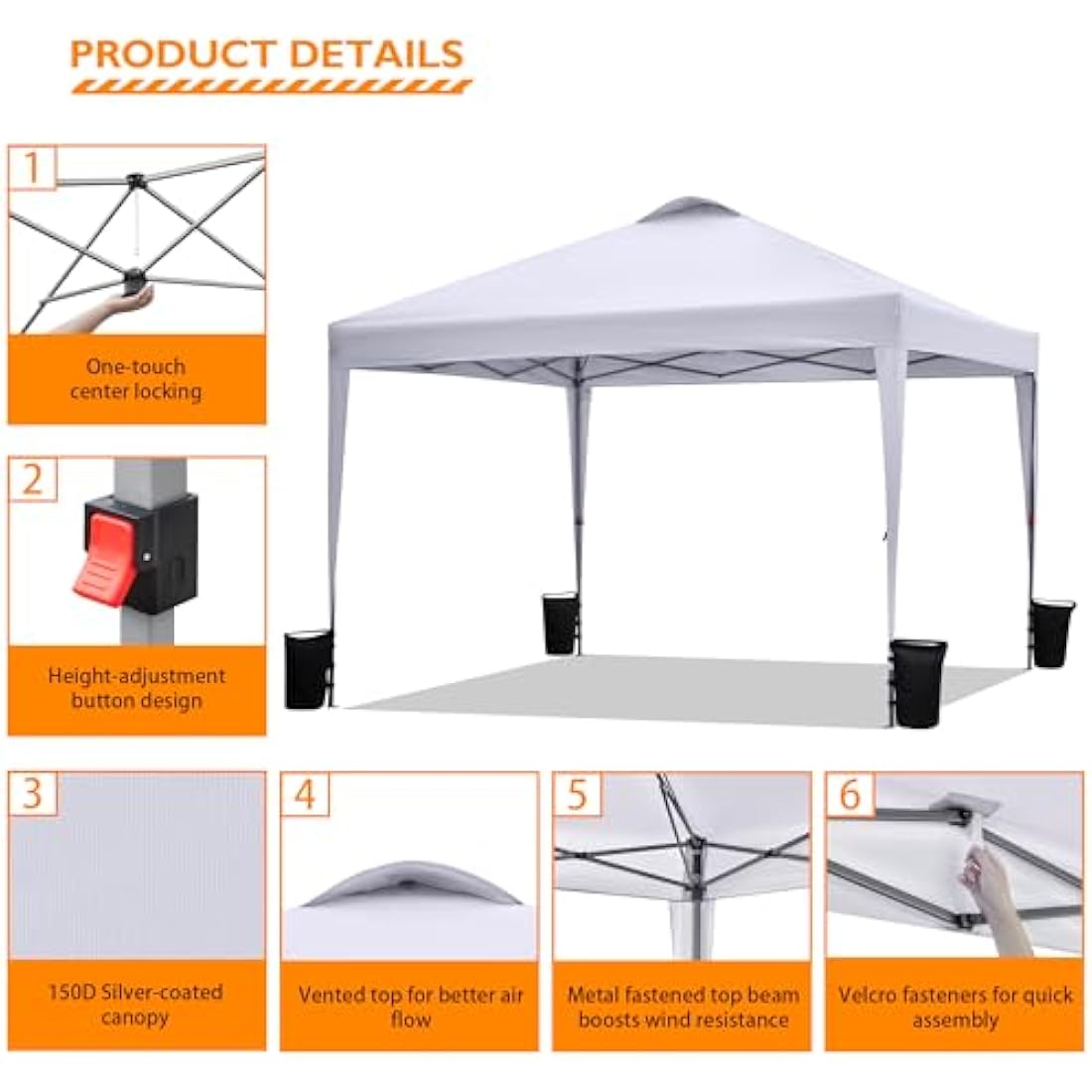 BONTEC 3x3m Pop Up Gazebo – Waterproof UPF 50+ Canopy Tent with Bag