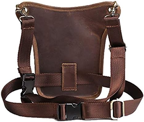 Leather Drop Leg Bag – Motorcycle Thigh Waist Pack, Brown