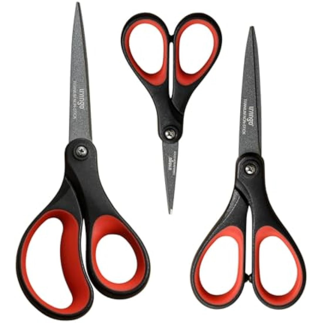 LIVINGO Titanium Scissors Set | 3-Piece Heavy Duty Non-Stick Shears