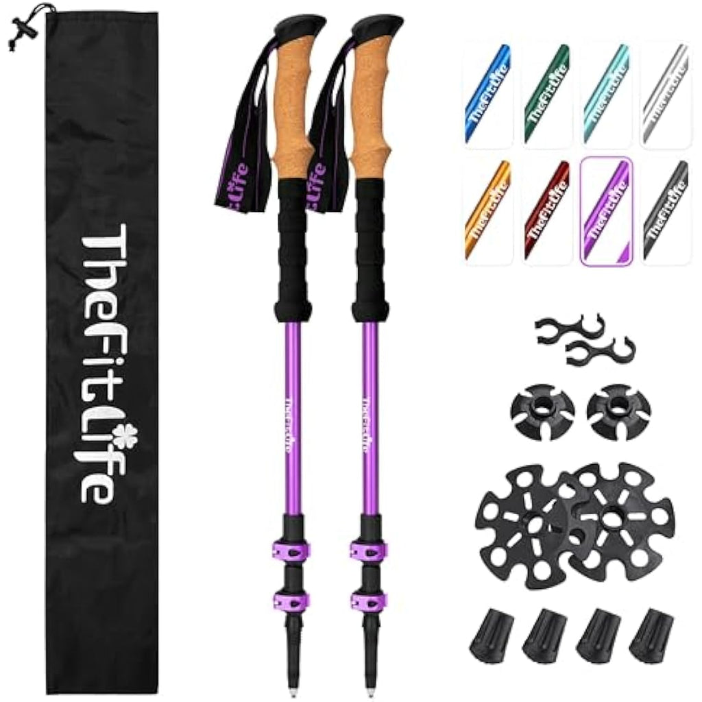 TheFitLife Trekking Poles – 7075 Aluminum Hiking Sticks with Cork Grips
