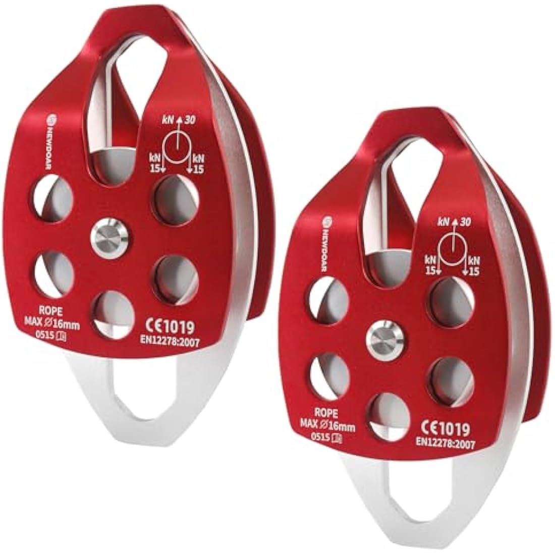 NewDoar 30KN Double Rescue Pulley | Large Sheave for 16mm Rope Hauling