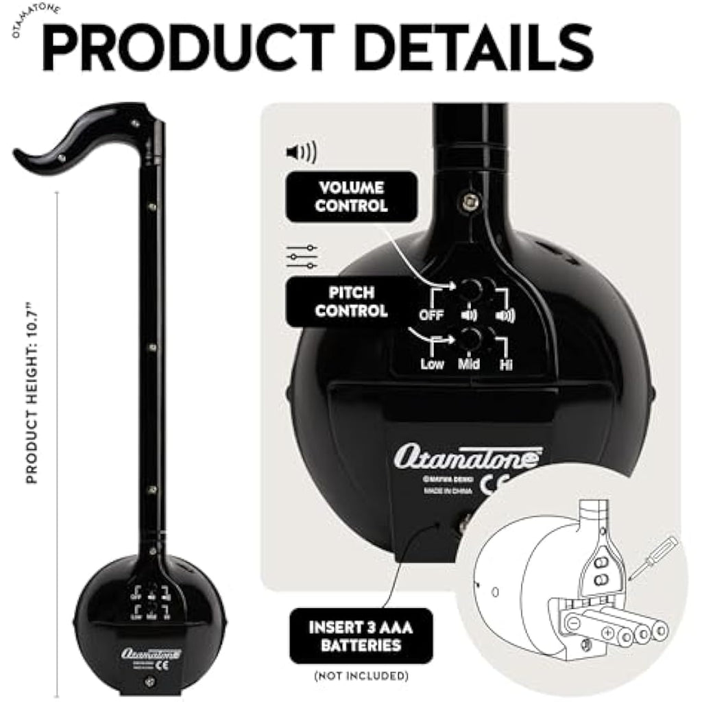 Otamatone Regular Black - Portable Japanese Electronic Musical Instrument