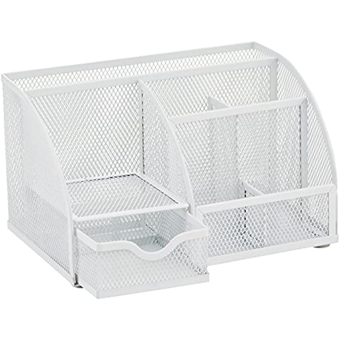 Exerz Mesh Desk Organiser – 7 Compartment Multifunctional Caddy, White