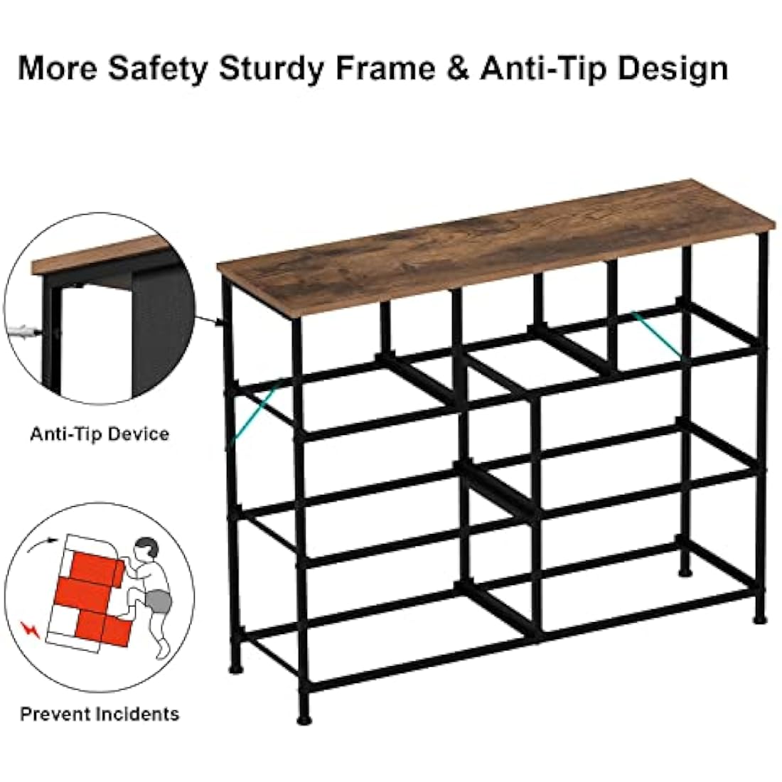 VEDECASA 7 Drawer Dresser – Vintage Fabric Chest of Drawers Storage Unit