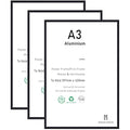 Jolof Store A3 Black Aluminum Certificate Picture Frames - Set of 3