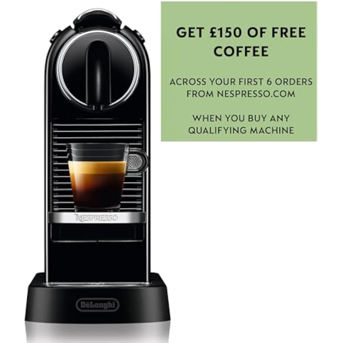 Nespresso CitiZ Coffee Machine by De'Longhi – Espresso Maker, Black