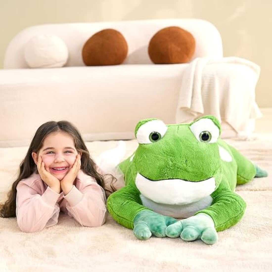 IKASA Giant Frog Stuffed Animal – 78cm Large Kawaii Plush Toy Pillow