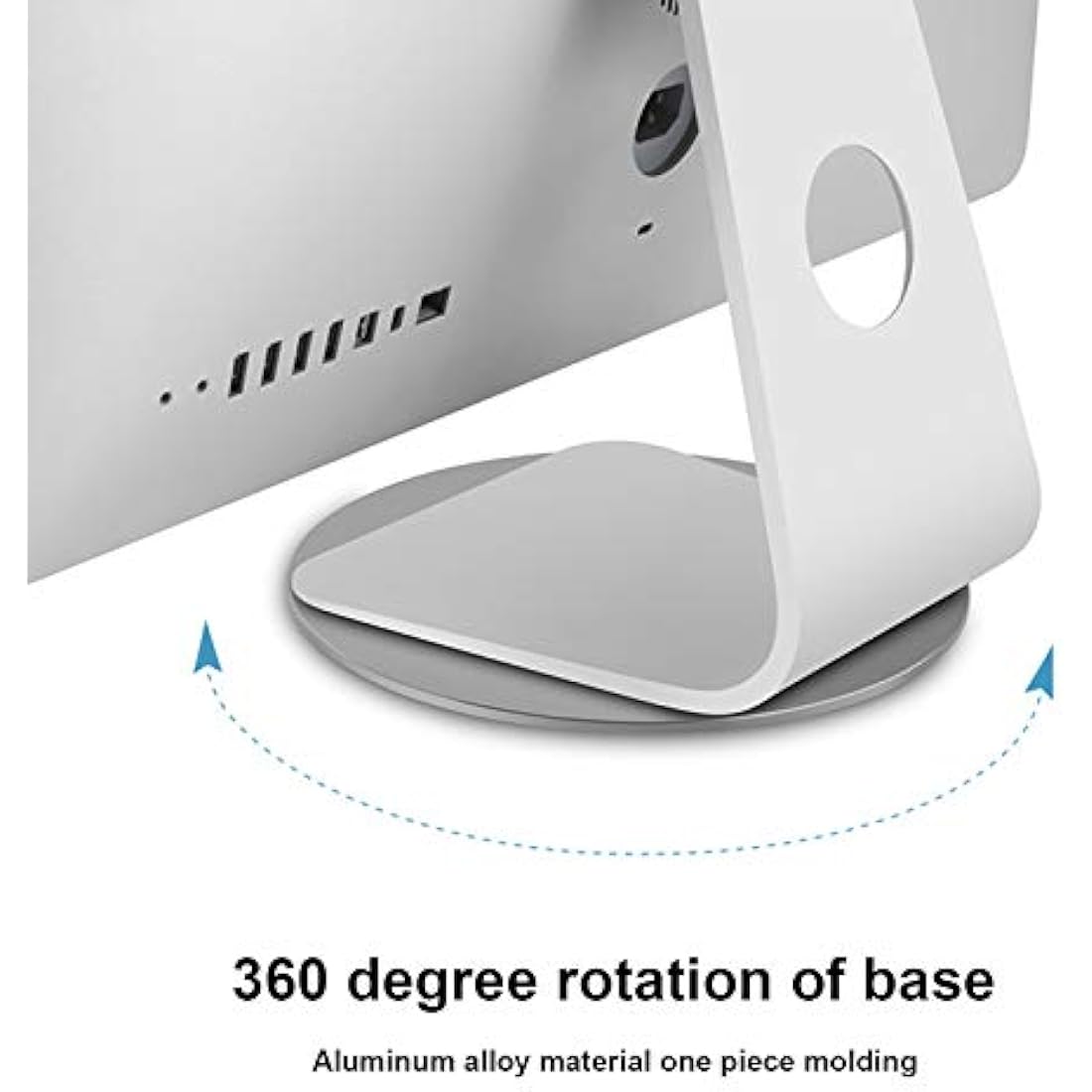 Jolof Store 360° Monitor Swivel Base – Silver Aluminum Rotating Stand