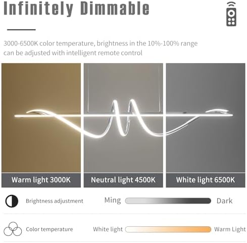 Mikeru 120cm Spiral LED Pendant Light | Dimmable Chrome Kitchen Island Lamp