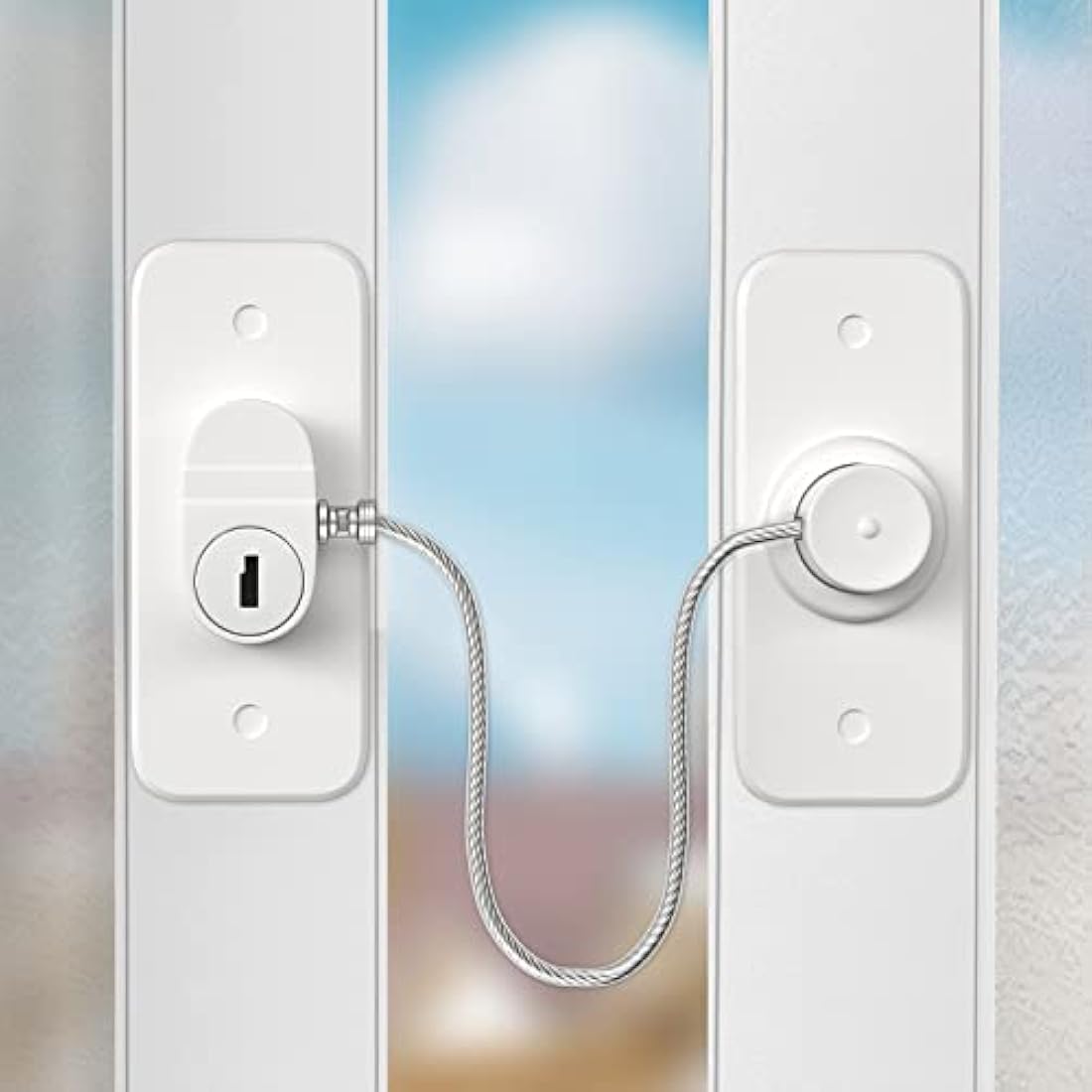 AOSITE Window Safety Lock – 4 Pack Self-Adhesive Childproof Cable Restrictor