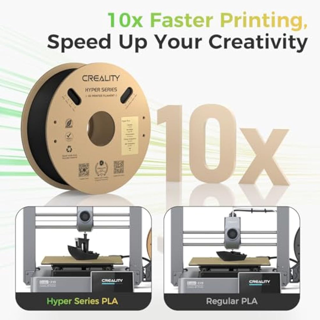 Creality Hyper PLA 3D Printer Filament | 1.75mm High-Speed Black 2kg