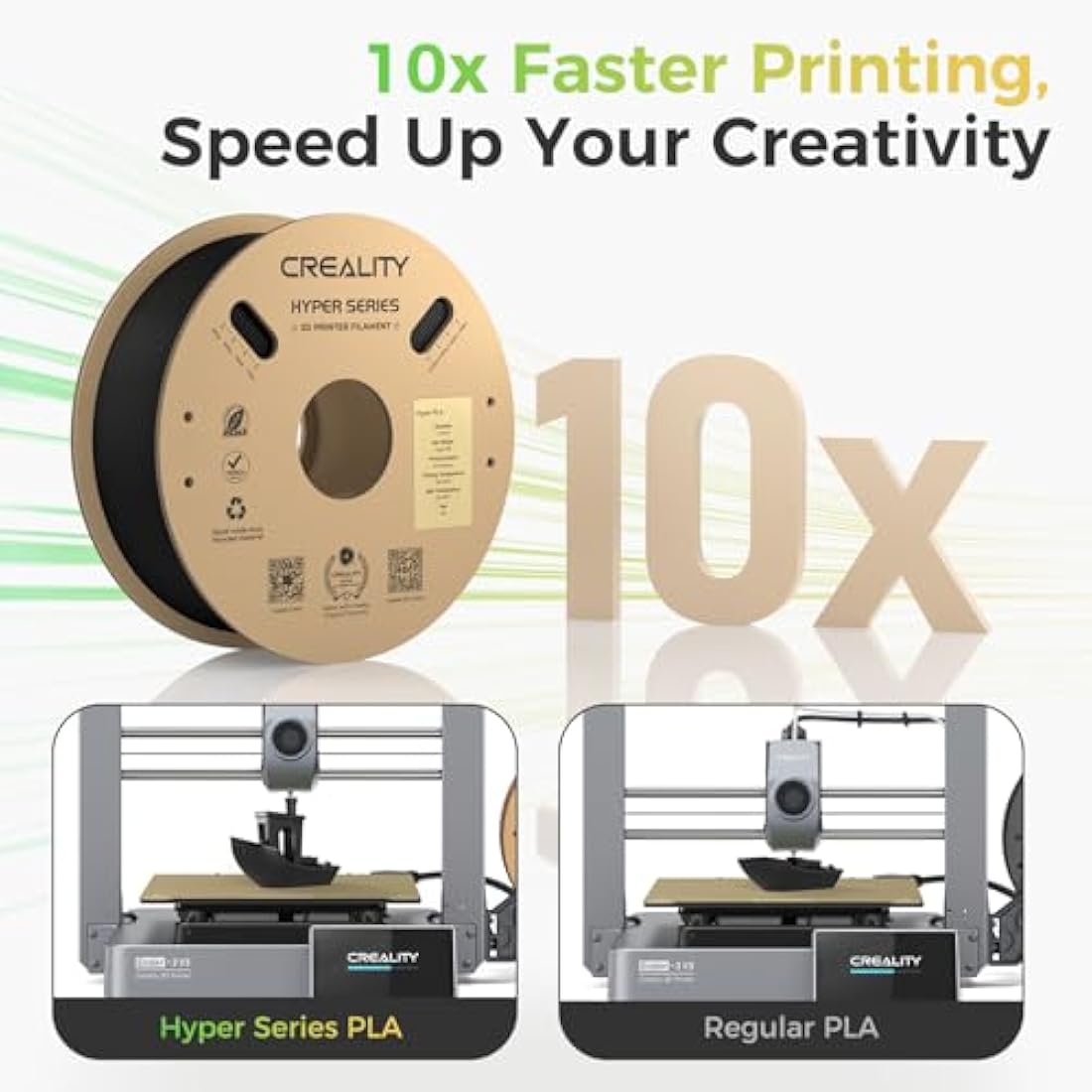 Creality Hyper PLA 3D Printer Filament | 1.75mm High-Speed Black 2kg