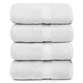 Jolof Store Bamboo Cotton Bath Towels – 4 Pack Ultra Absorbent White
