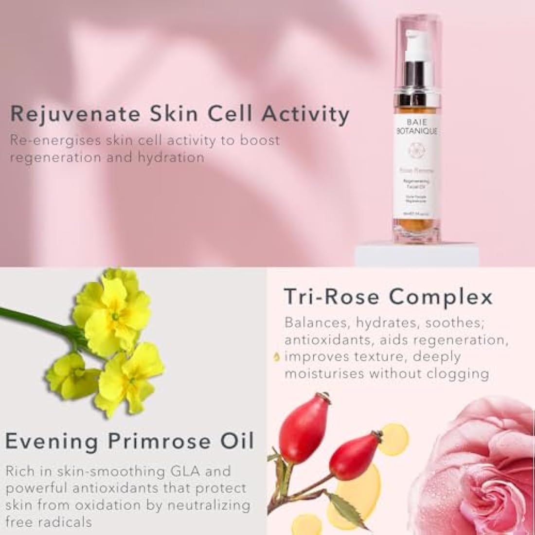 Baie Botanique Anti-Ageing Facial Oil - Organic Rosehip & Camellia 30ml