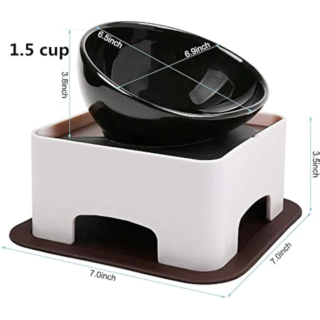 Ceramic Tilted Dog Bowl – Anti-Slip Feeder for Flat-Face Pets
