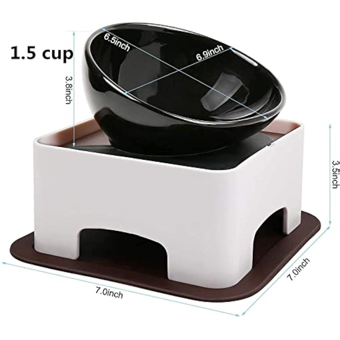 Ceramic Tilted Dog Bowl – Anti-Slip Feeder for Flat-Face Pets