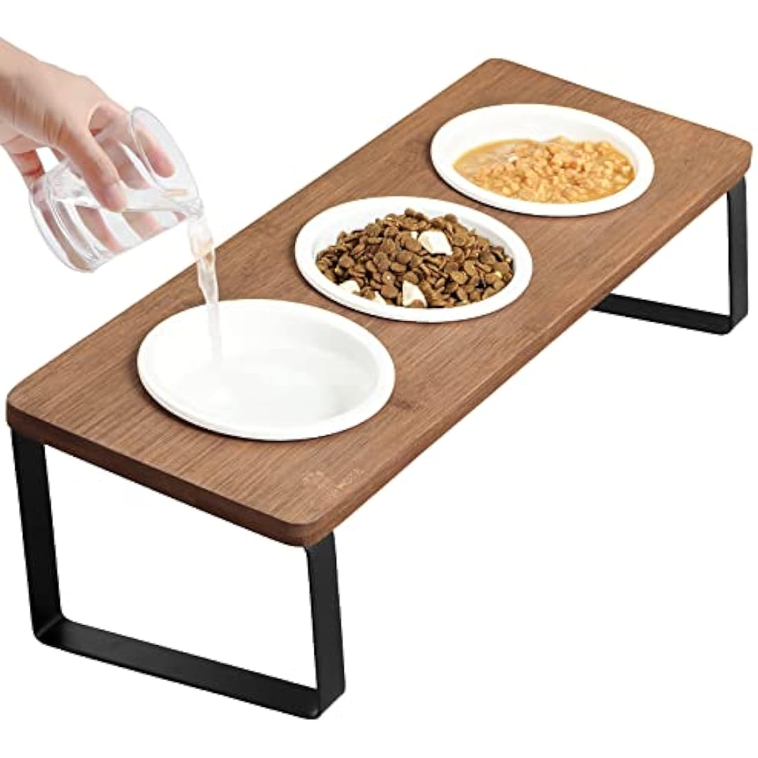 GUUSII HOME Raised Cat Bowl - Tilted Ceramic Elevated Feeding Station