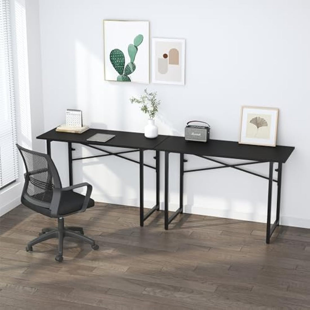 Lutown 120cm Folding Computer Desk – No Assembly Gaming Table, Black