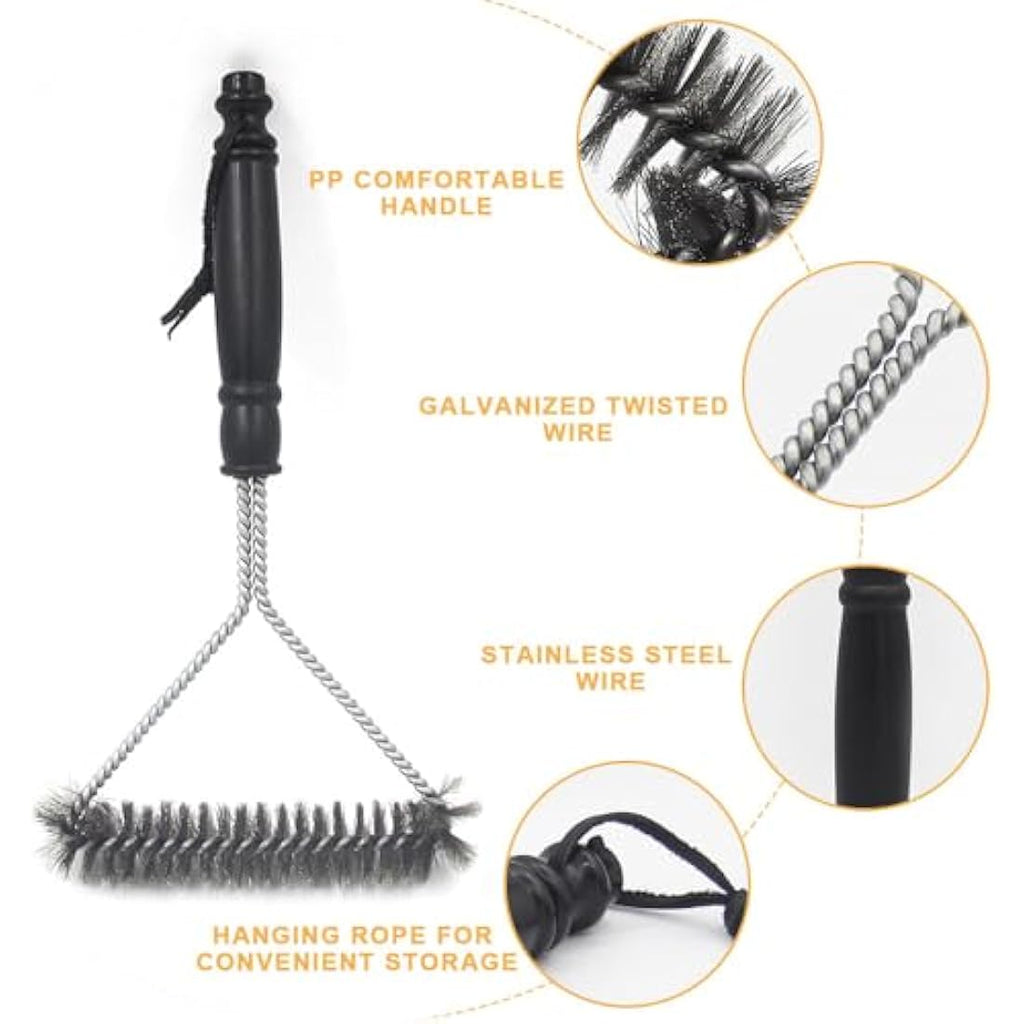 Jolof Store 2-in-1 BBQ Grill Brush and Scraper - Stainless Steel Kit