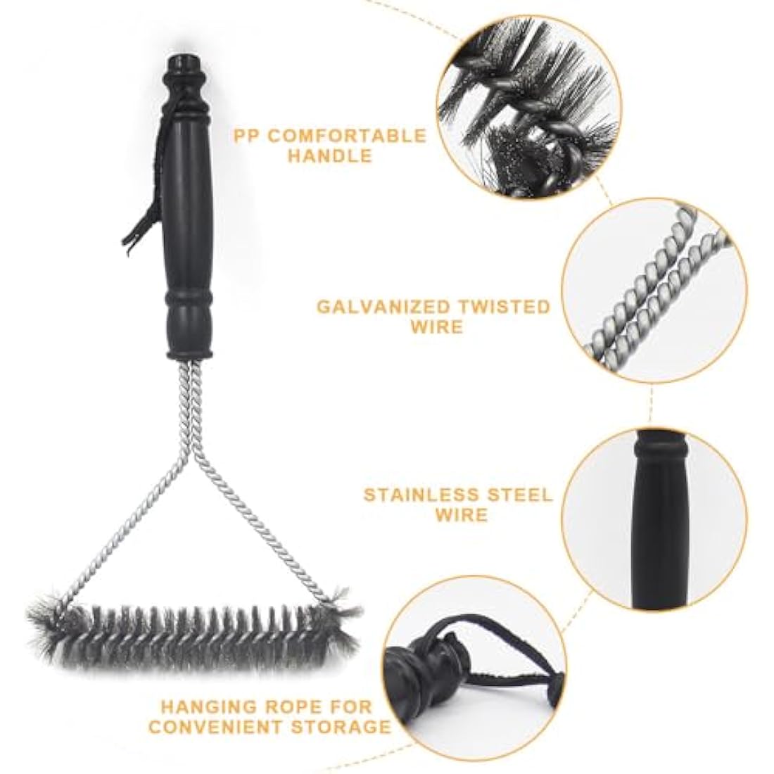 Jolof Store 2-in-1 BBQ Grill Brush and Scraper - Stainless Steel Kit