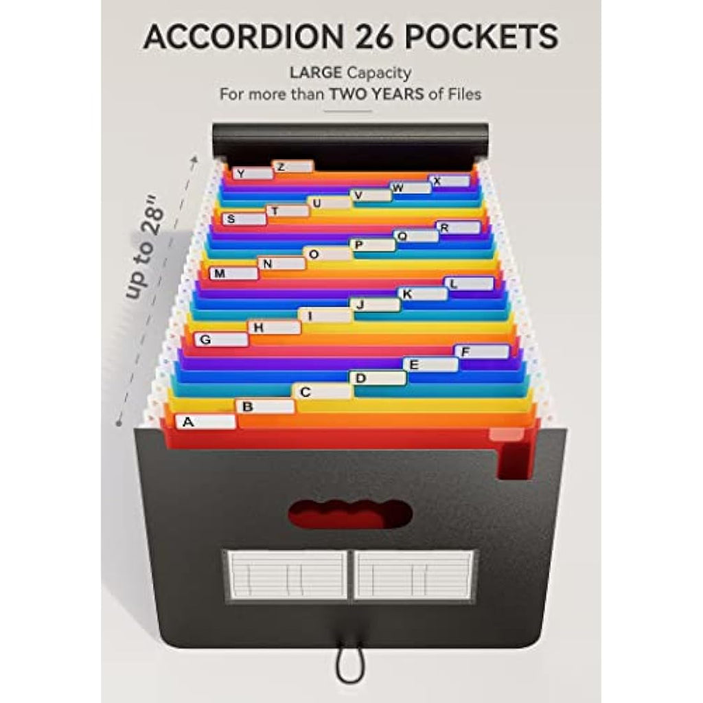 ABC life Expanding File Folder | A4 Rainbow Accordion Document Organiser