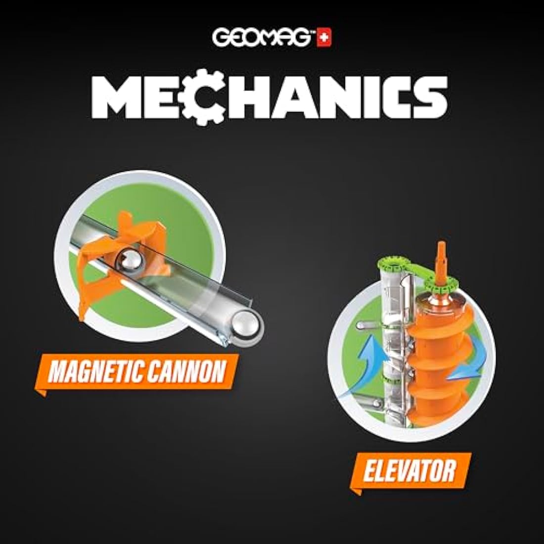 Geomag Mechanics Gravity Elevator Circuit - 207 Piece Magnetic Set