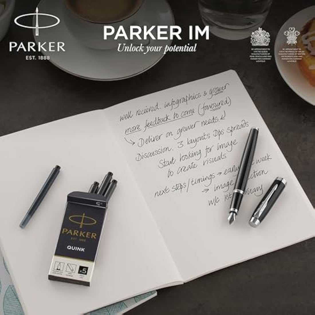 Parker IM Duo Pen Gift Set | Gloss Black & Gold | Fountain & Ballpoint