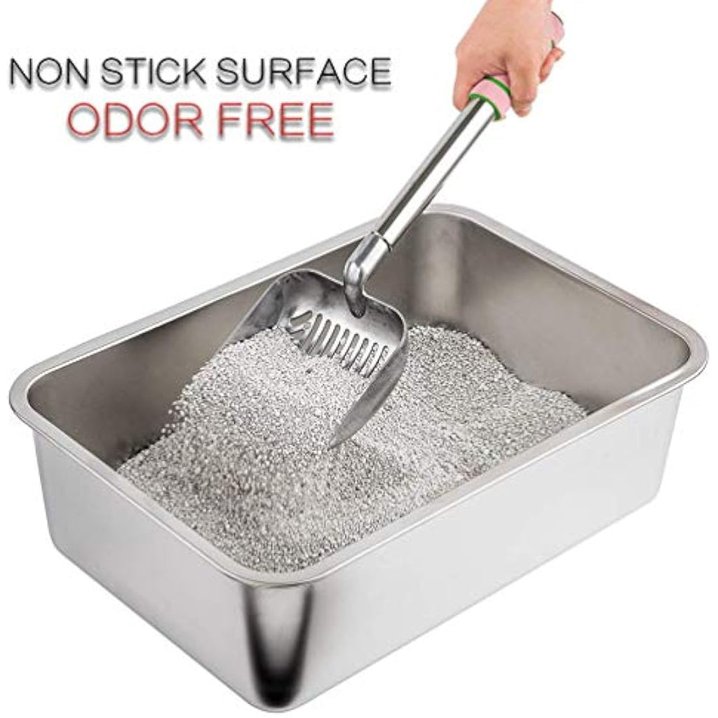 Yangbaga Stainless Steel Cat Litter Tray – Large Odorless Box