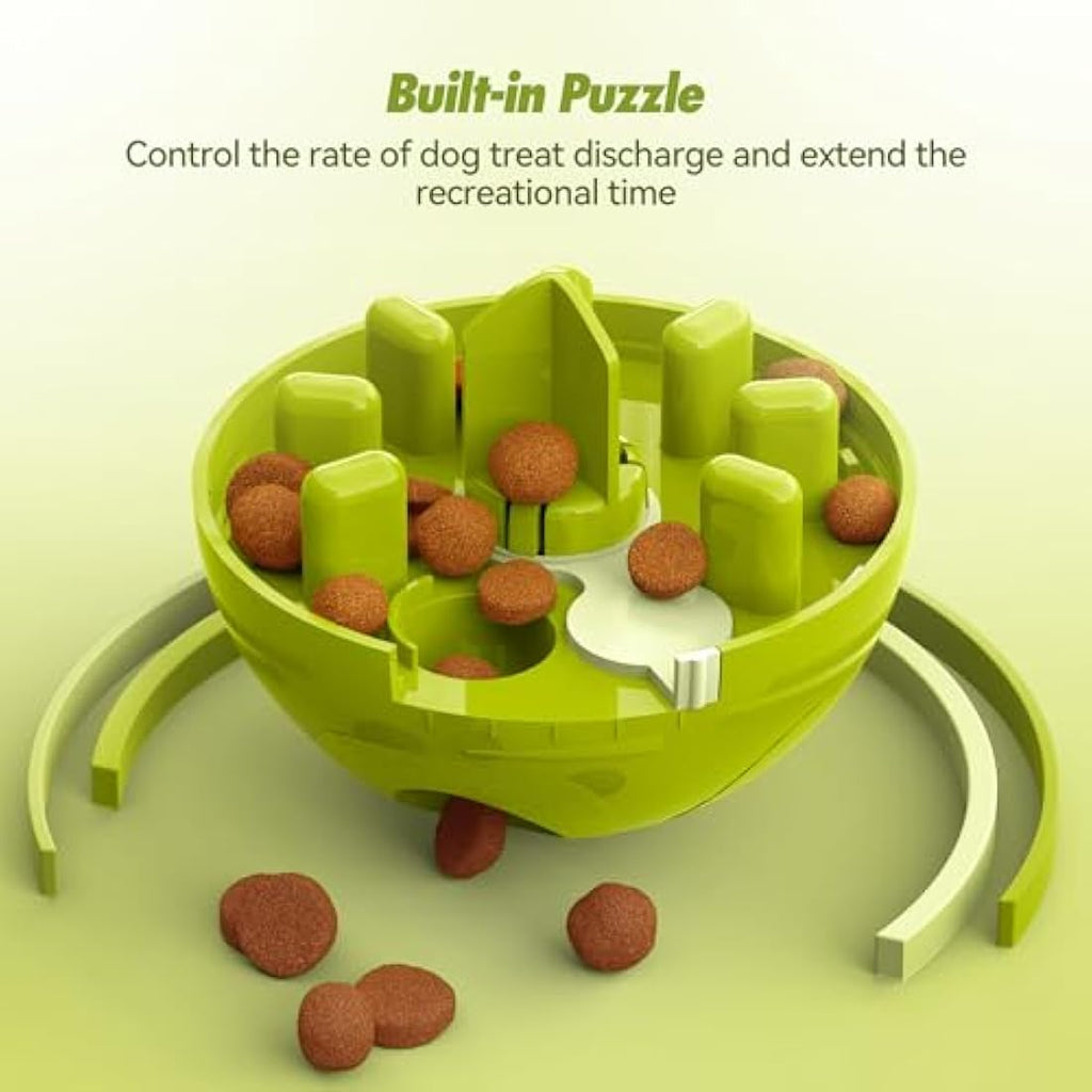 Zellar Interactive Dog Treat Dispenser Ball – Slow Feeder Toy (Green)