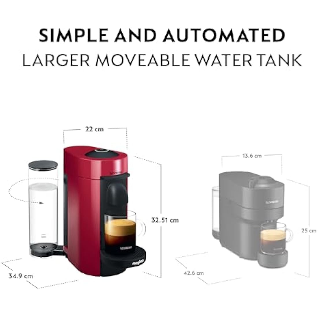 Nespresso Vertuo Plus Pod Coffee Machine by Magimix - Red