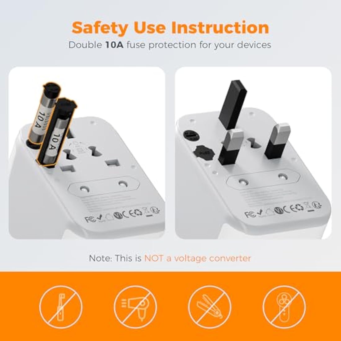 TESSAN Universal Travel Adapter | 28W Worldwide Plug with 5 USB Ports