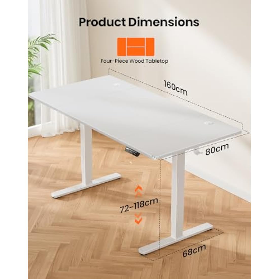 ErGear Electric Standing Desk | 160x80cm Height Adjustable Sit Stand
