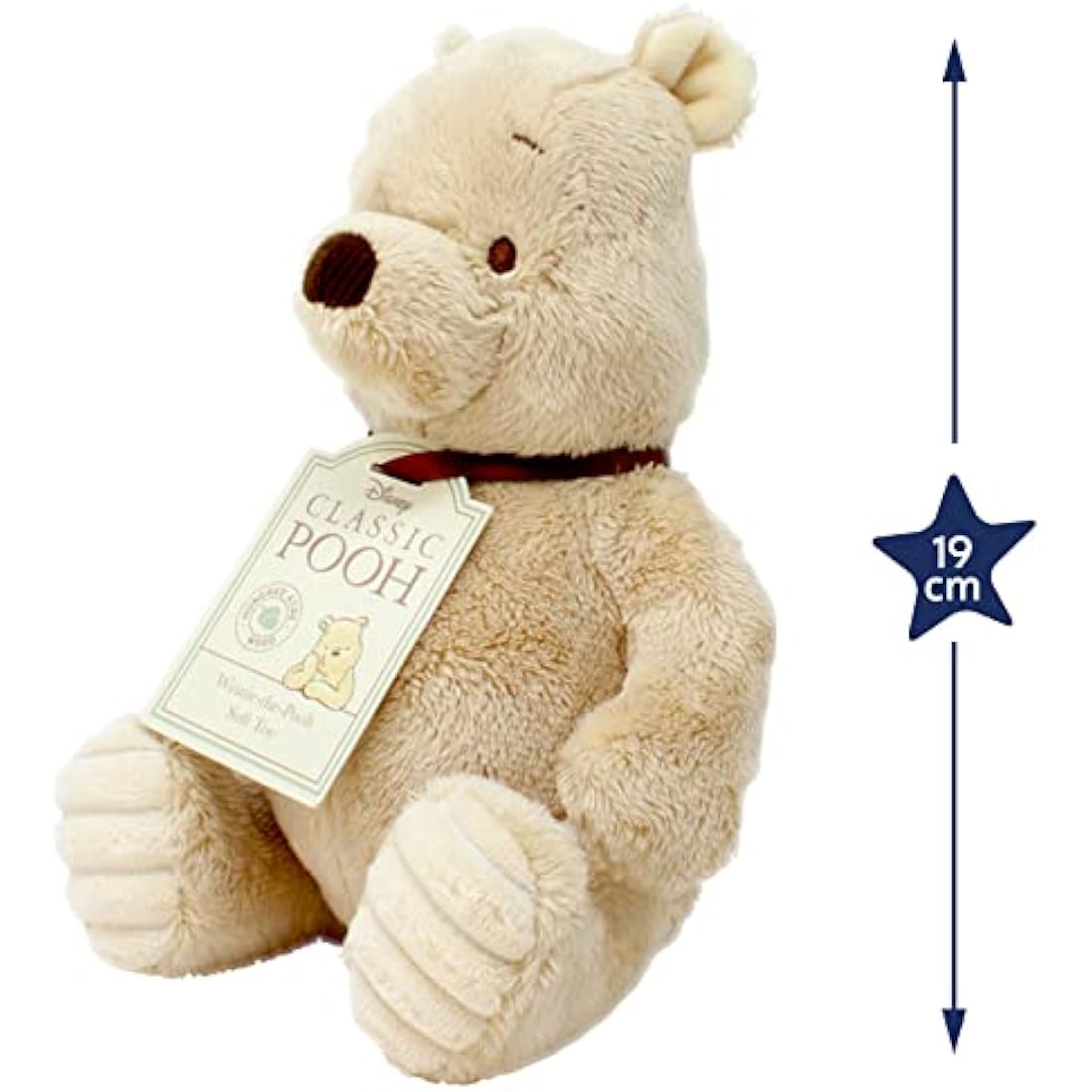 Disney Winnie the Pooh Soft Toy – Classic 20cm Plush Teddy, Beige