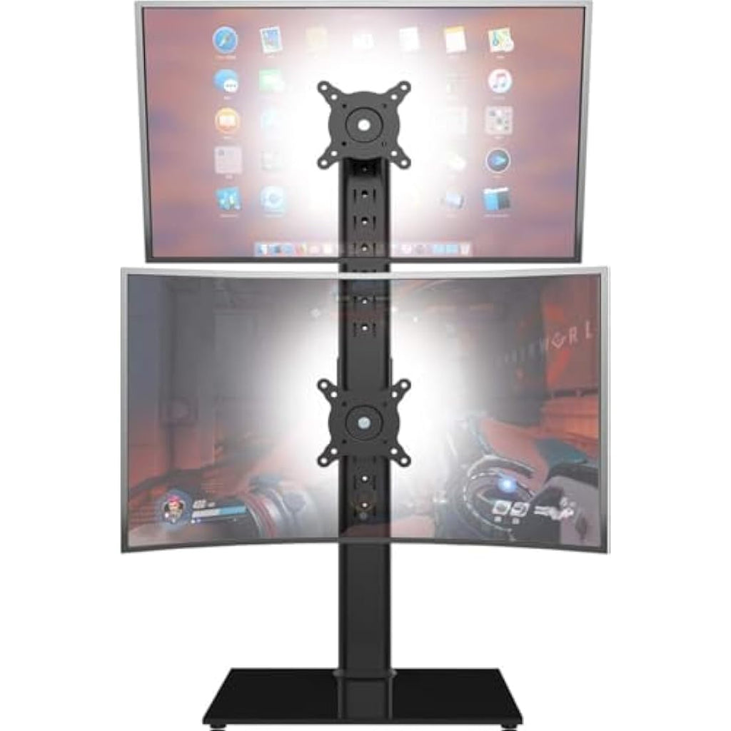 HEMUDU Dual Monitor Stand – Vertical Stack Riser for 13-34 Inch Screens