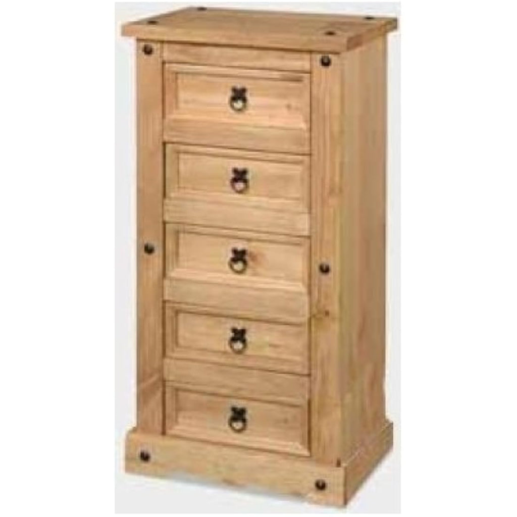 Mercers Furniture Corona 5 Drawer Narrow Chest | Wooden Bedroom Storage
