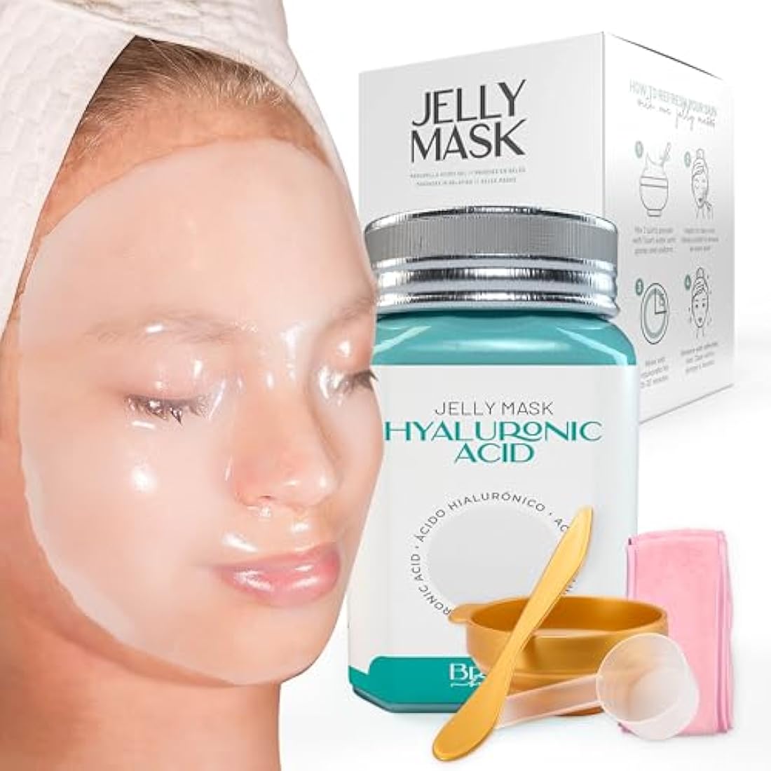 BRÜUN Hyaluronic Acid Jelly Mask – Peel-Off Rubber Face Mask (23 fl oz)