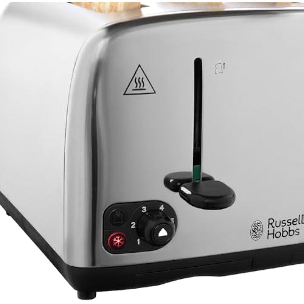 Russell Hobbs 4 Slice Toaster | Stainless Steel Wide Slot 1700W
