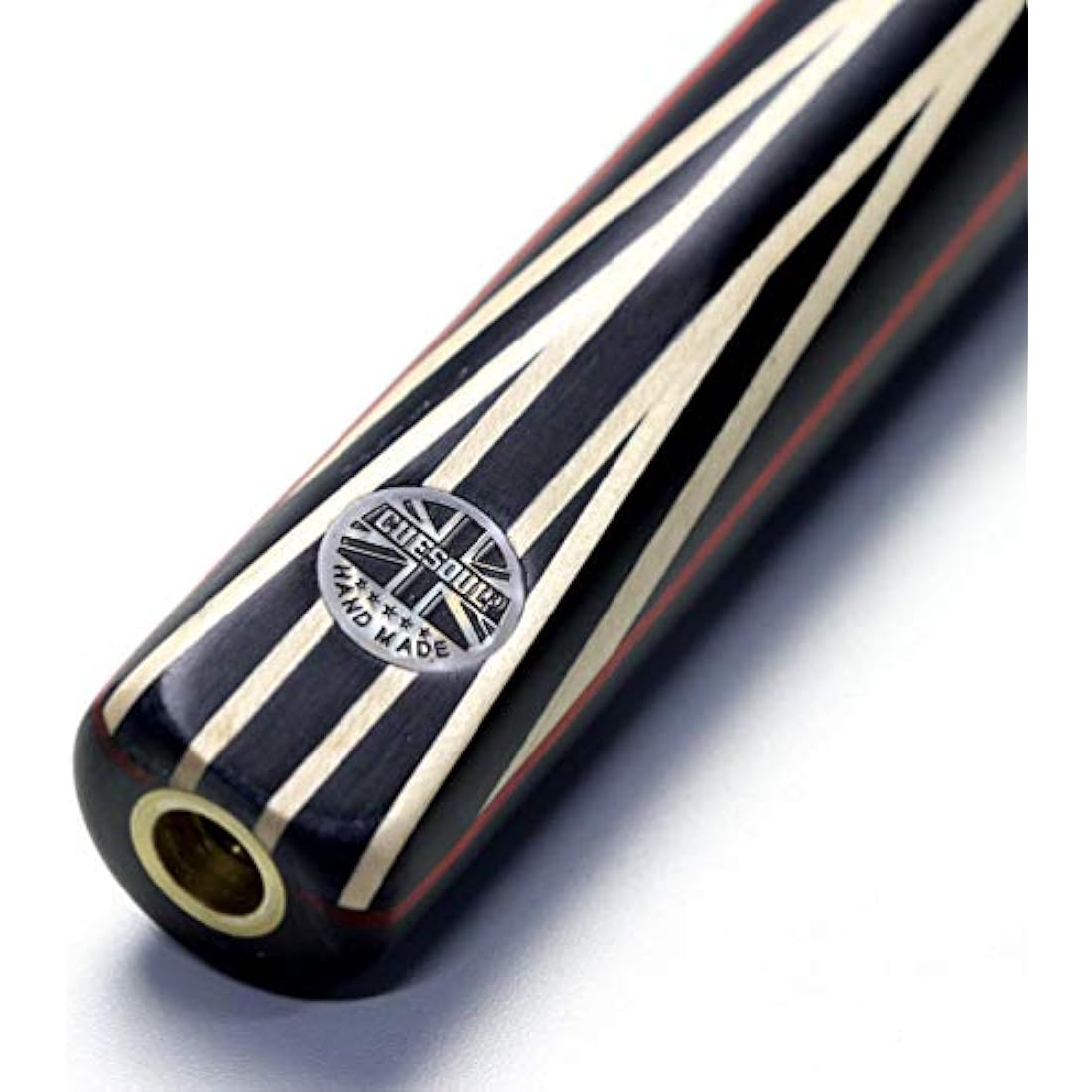 CUESOUL 57" Ebony Snooker Cue | 3/4 Jointed Ash Shaft with Union Jack Case