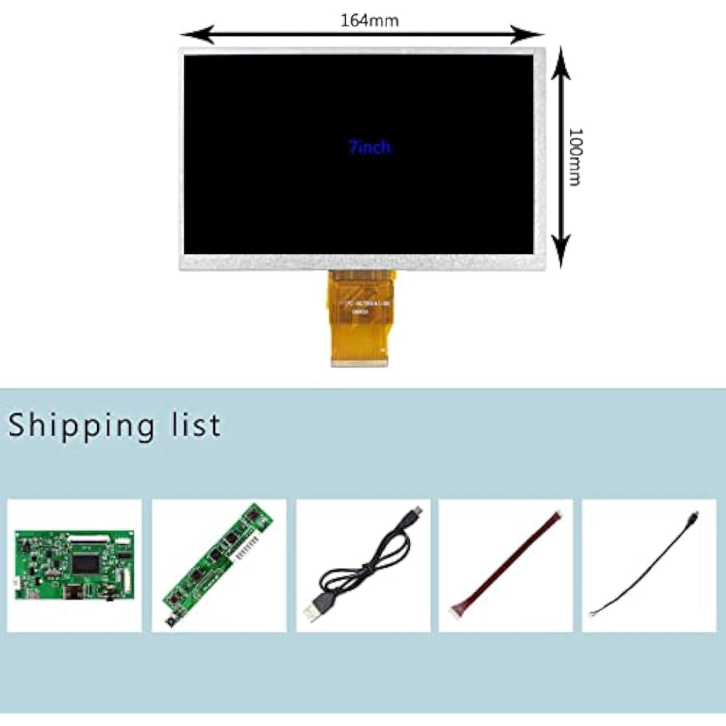 VSDISPLAY 7 inch 1024x600 IPS LCD Screen with Controller Board Kit