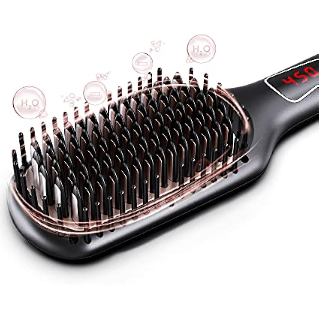 MEGAWISE Ionic Hair Straightener Brush – Ceramic MCH Fast Heating