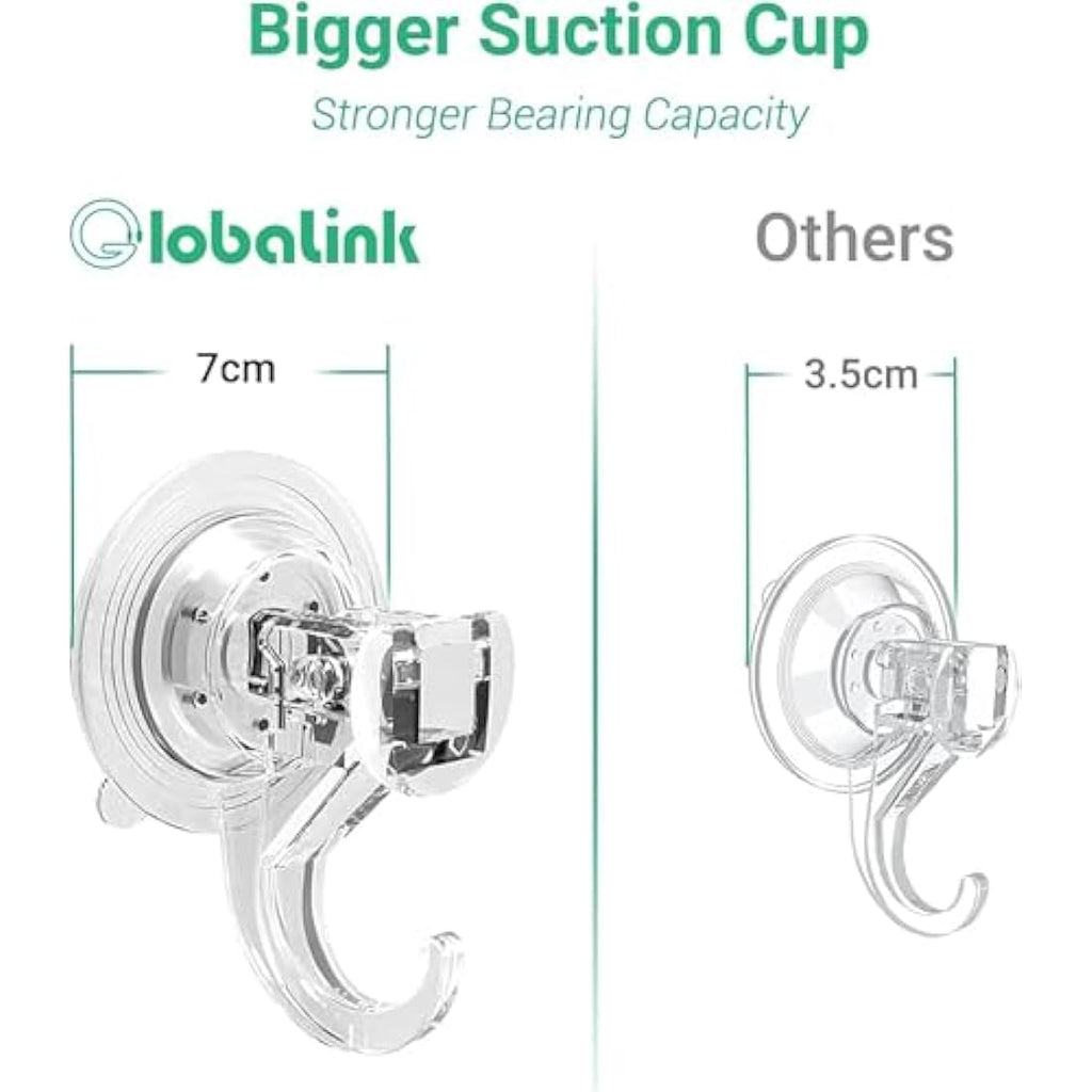 Jolof Store Heavy Duty Suction Hooks – Clear Reusable Vacuum Hangers, 2 Pack