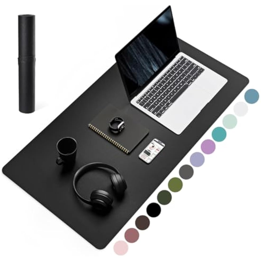 YSAGi Leather Desk Pad – Waterproof Non-Slip Office Writing Mat, Black
