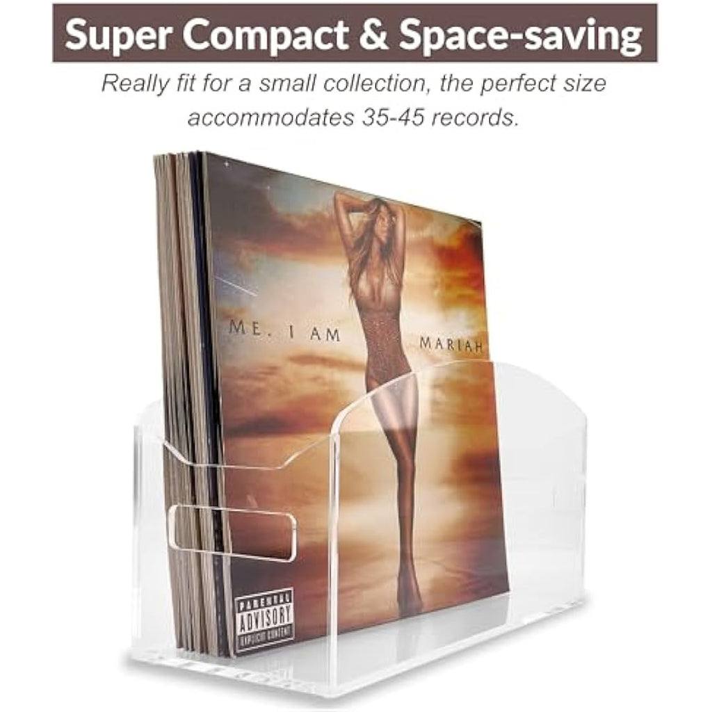Meicloud Acrylic Vinyl Record Holder – Clear LP Storage Case with Handles