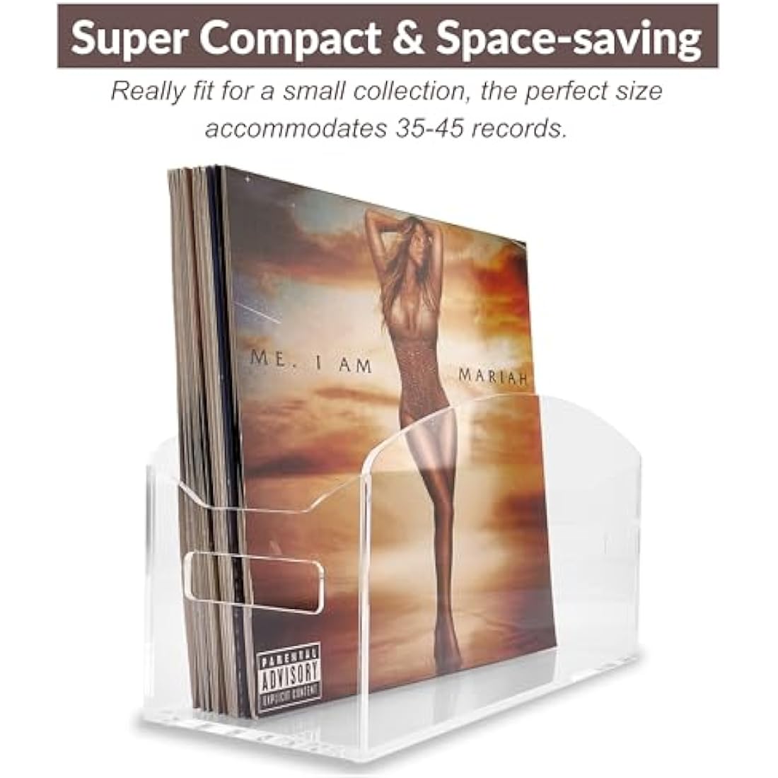 Meicloud Acrylic Vinyl Record Holder – Clear LP Storage Case with Handles