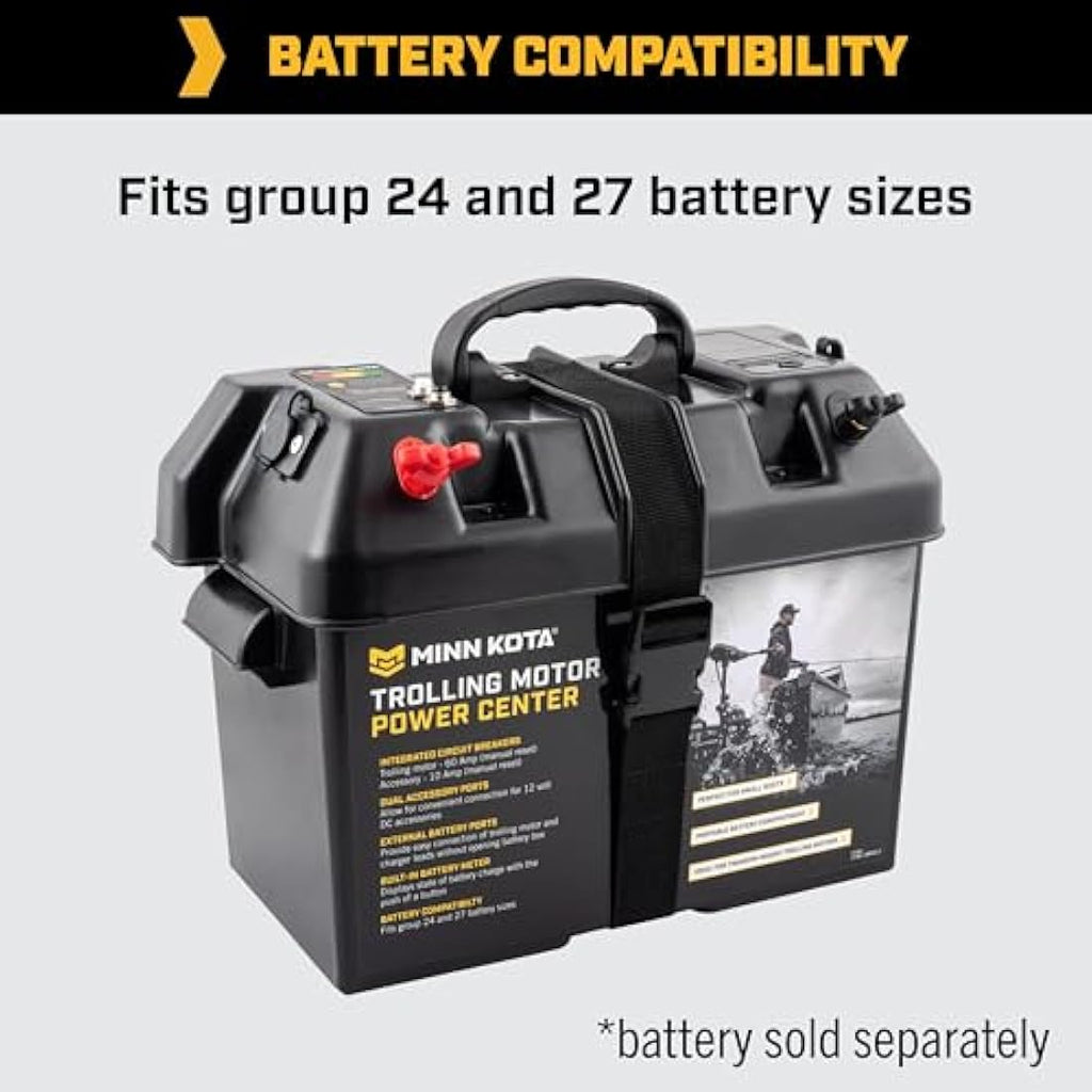 Minn Kota Trolling Motor Power Center | Battery Box for Group 24 & 27