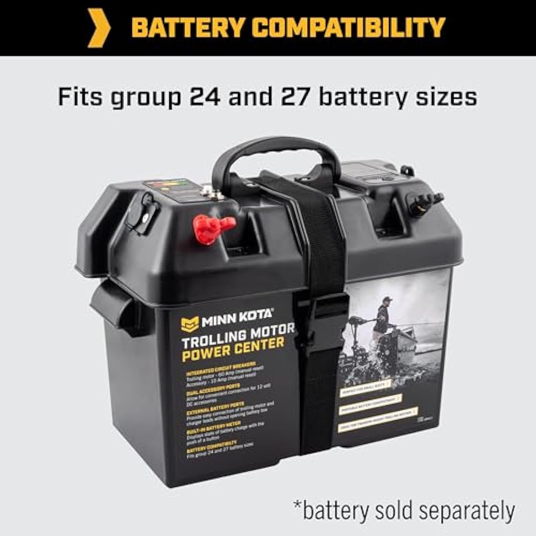 Minn Kota Trolling Motor Power Center | Battery Box for Group 24 & 27