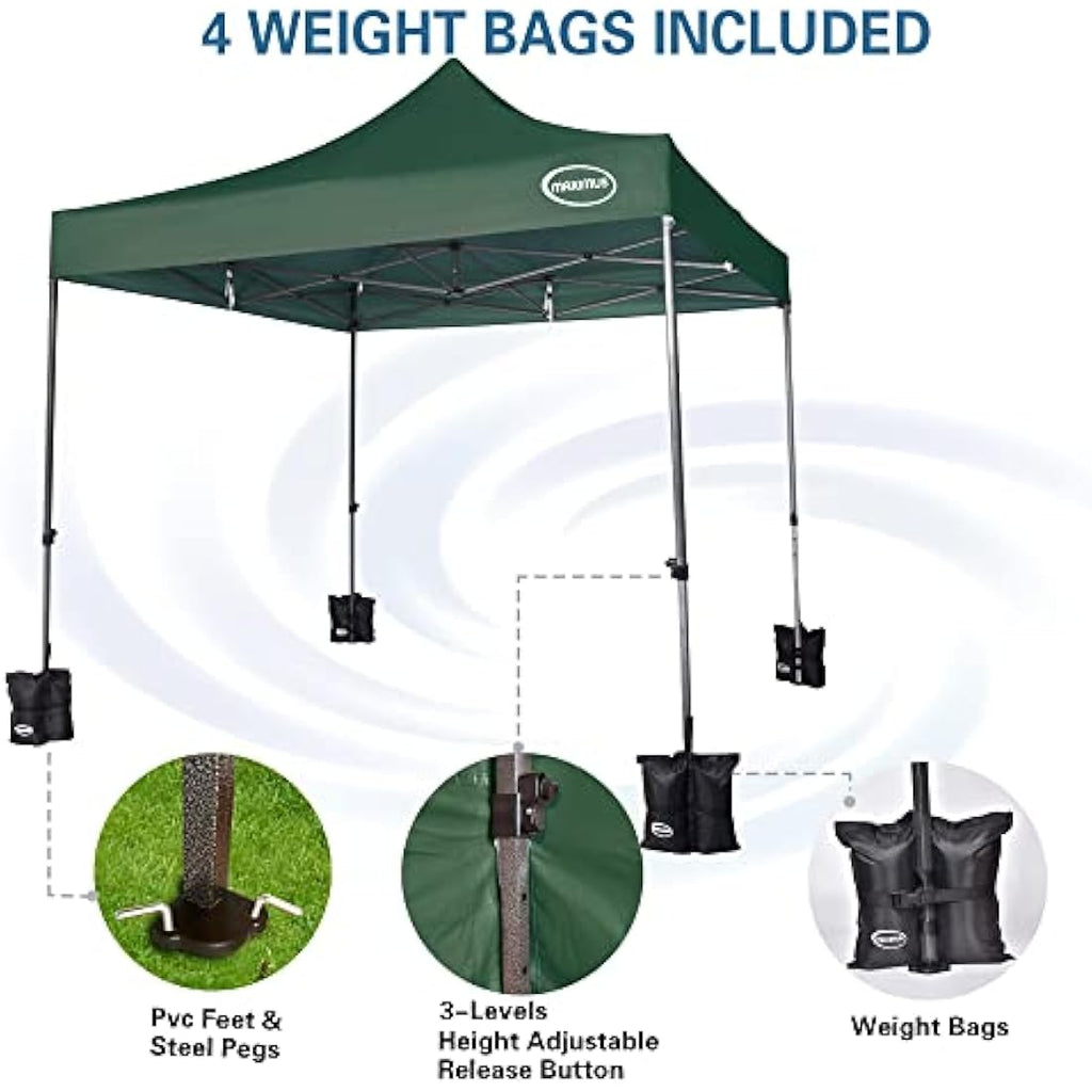 MAXIMUS 3m x 3m Heavy Duty Commercial Pop Up Gazebo with 4 Sides - Green