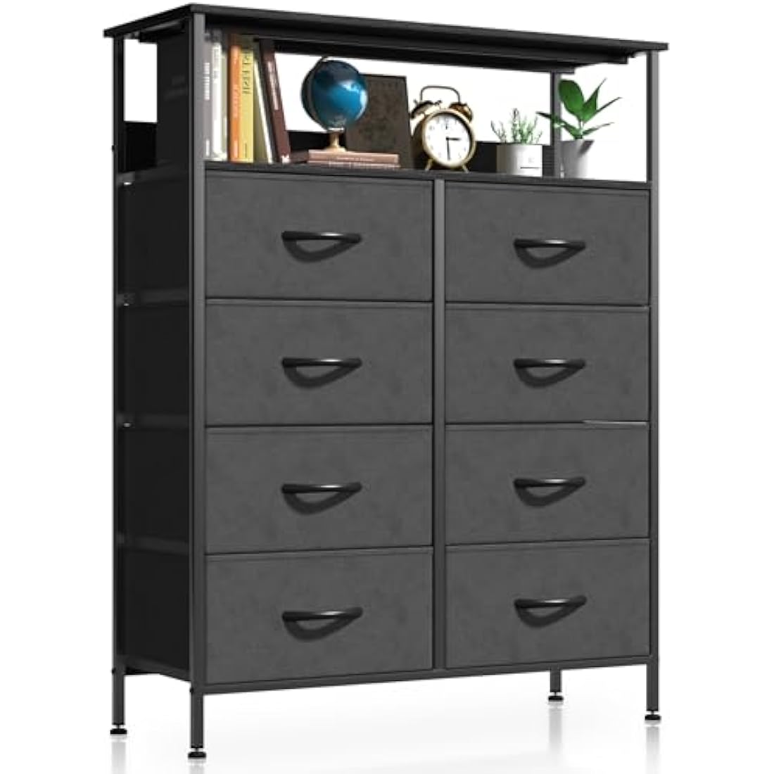 8-Drawer Fabric Dresser – Tall Bedroom Chest with Shelf