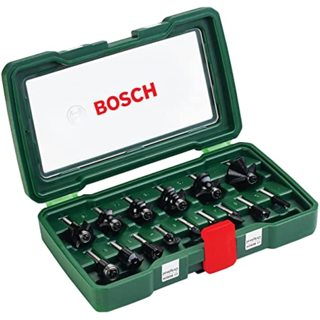 Bosch 15-Piece Carbide Router Bit Set | 1/4-Inch Shank Woodworking Tools