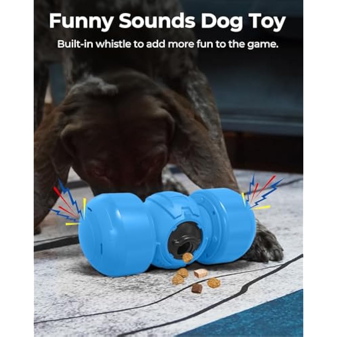 Interactive Dog Puzzle Toy – Slow Feeder Treat Dispenser, Blue